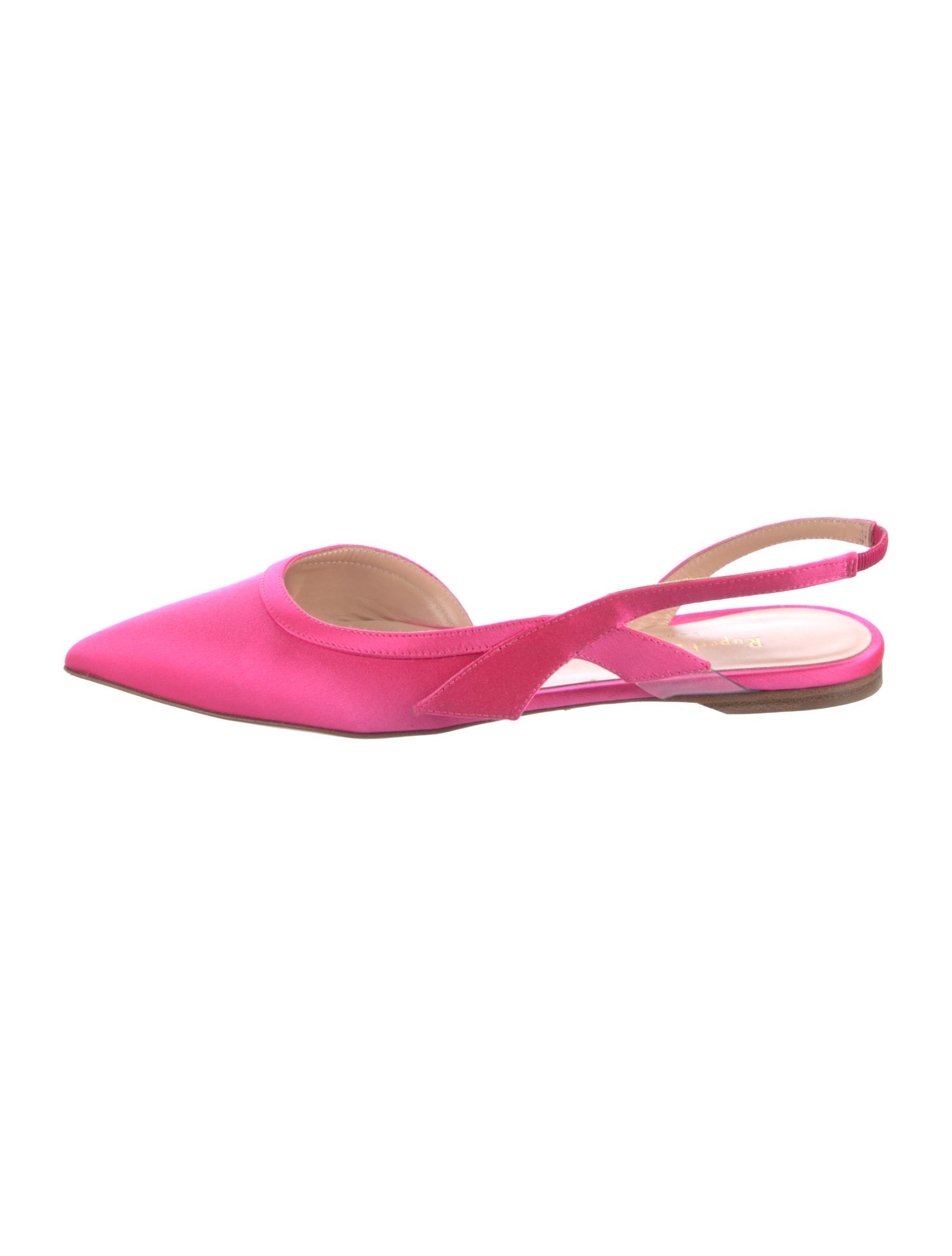 Rupert Sanderson Satin Cutout Accent Slingback Flats