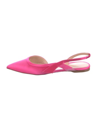 Rupert Sanderson Satin Cutout Accent Slingback Flats