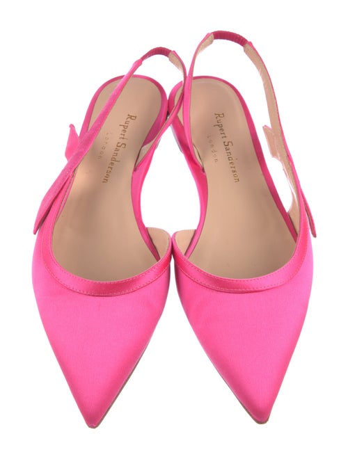 Rupert Sanderson Satin Cutout Accent Slingback Flats