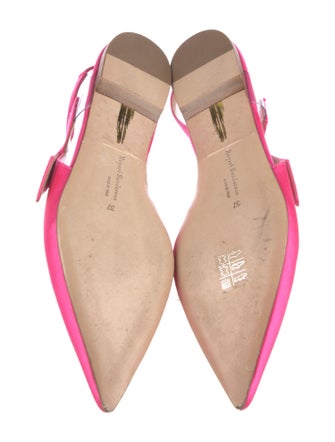 Rupert Sanderson Satin Cutout Accent Slingback Flats