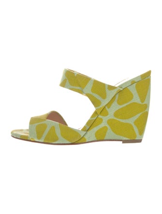 Rupert Sanderson Canvas Printed Mules