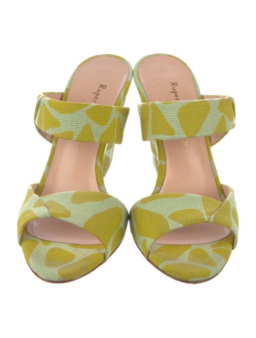 Rupert Sanderson Canvas Printed Mules
