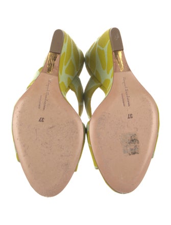 Rupert Sanderson Canvas Printed Mules