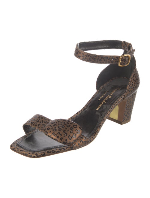 Rupert Sanderson Leather Animal Print Sandals