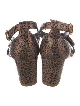 Rupert Sanderson Leather Animal Print Sandals