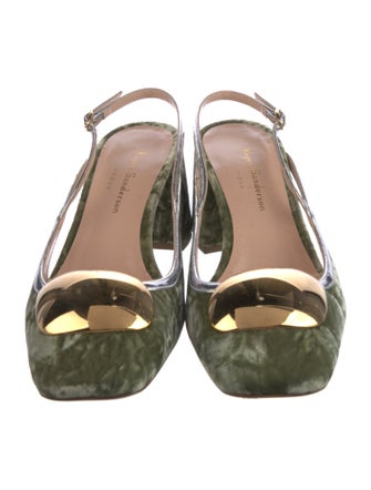 Rupert Sanderson Velvet Slingback Pumps