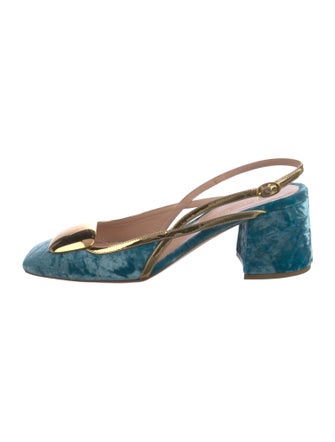 Rupert Sanderson Velvet Slingback Pumps