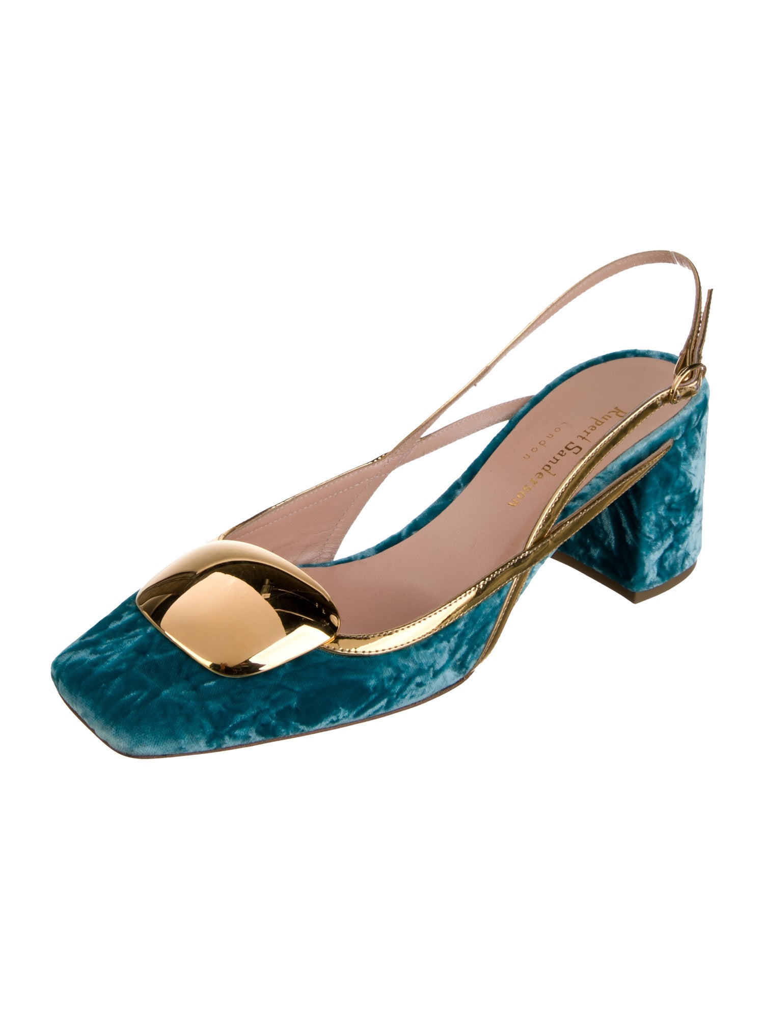Rupert Sanderson Velvet Printed Slingback Pumps