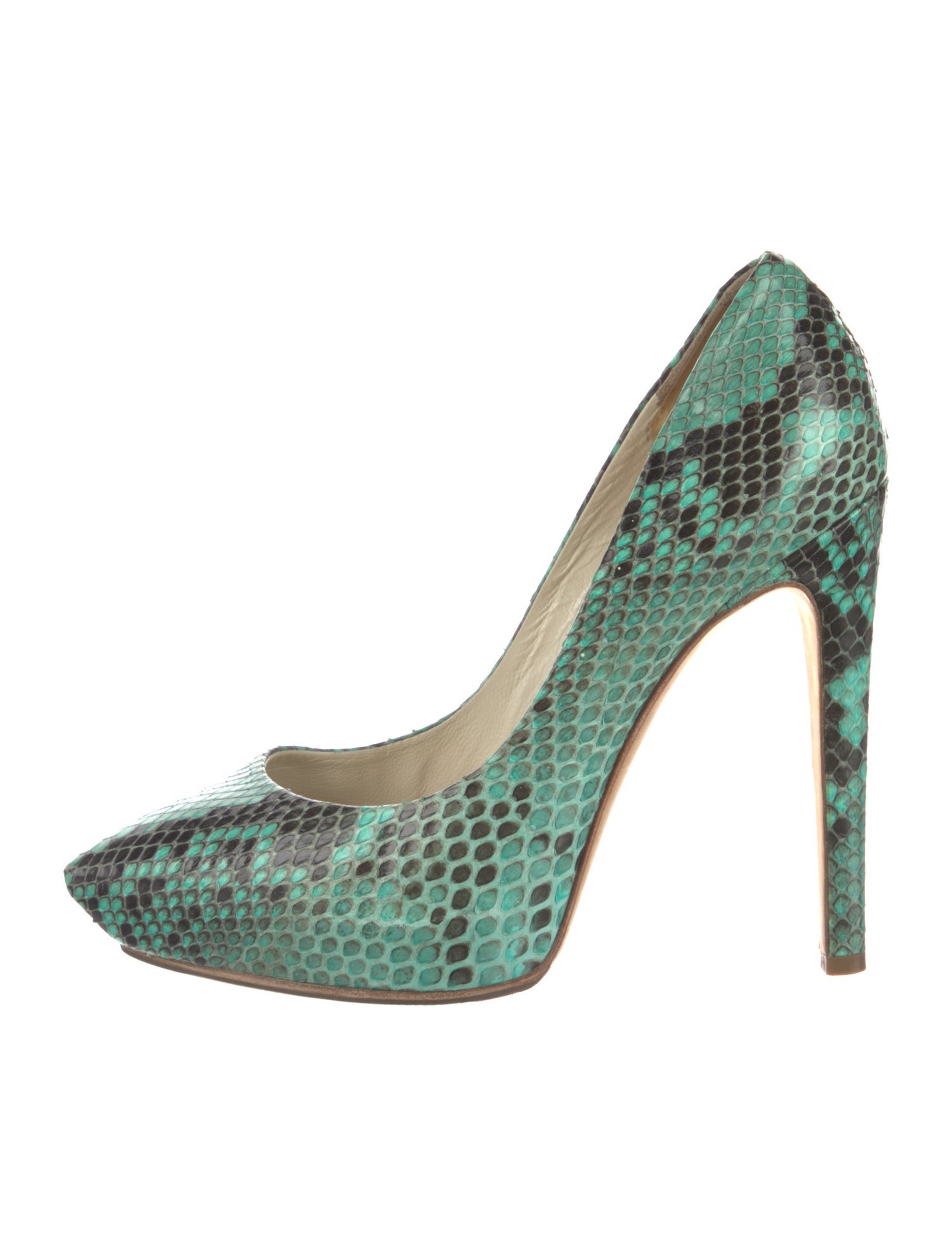 Rupert Sanderson Embossed Leather Animal Print Pumps