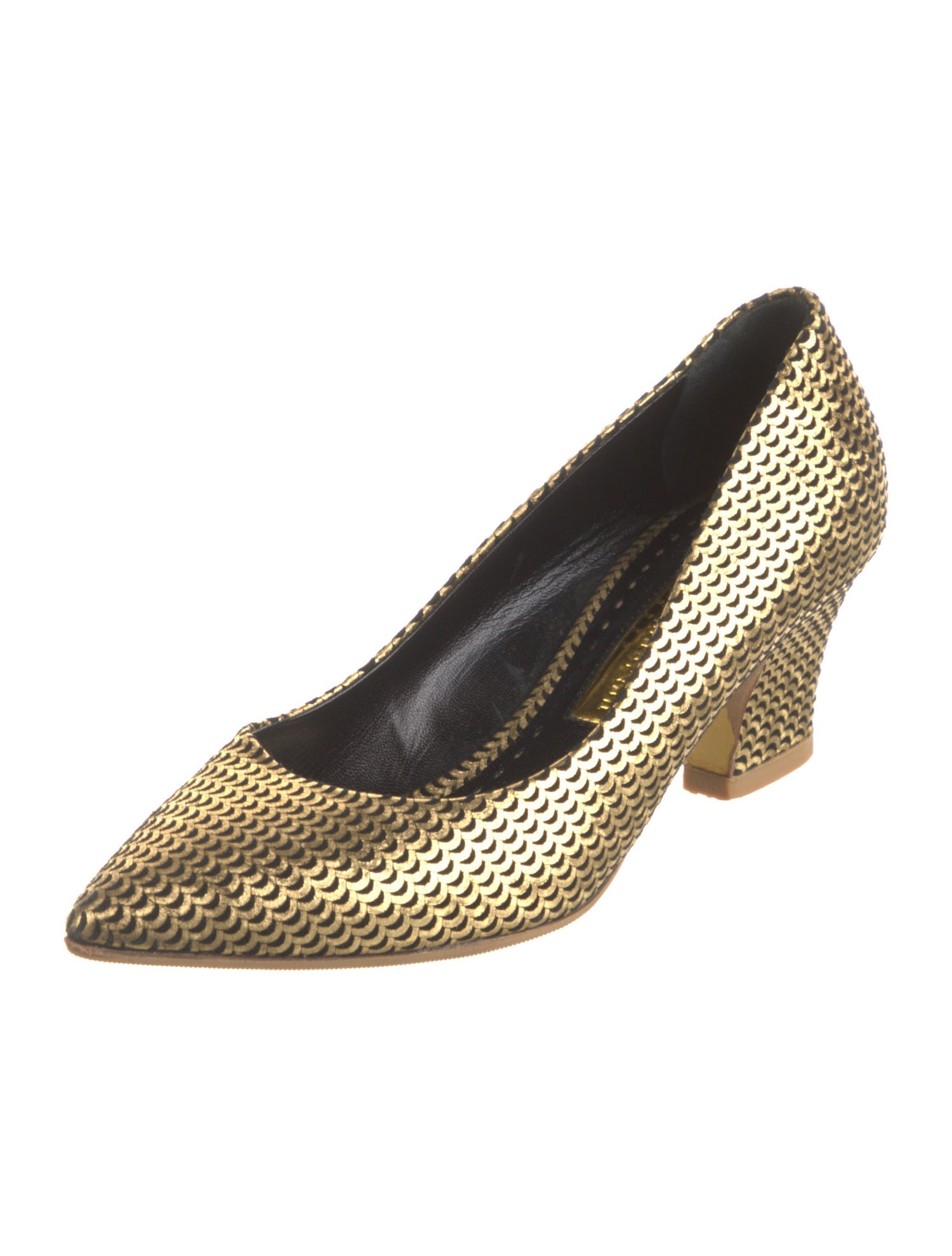 Rupert Sanderson Patent Leather Patterned Pumps