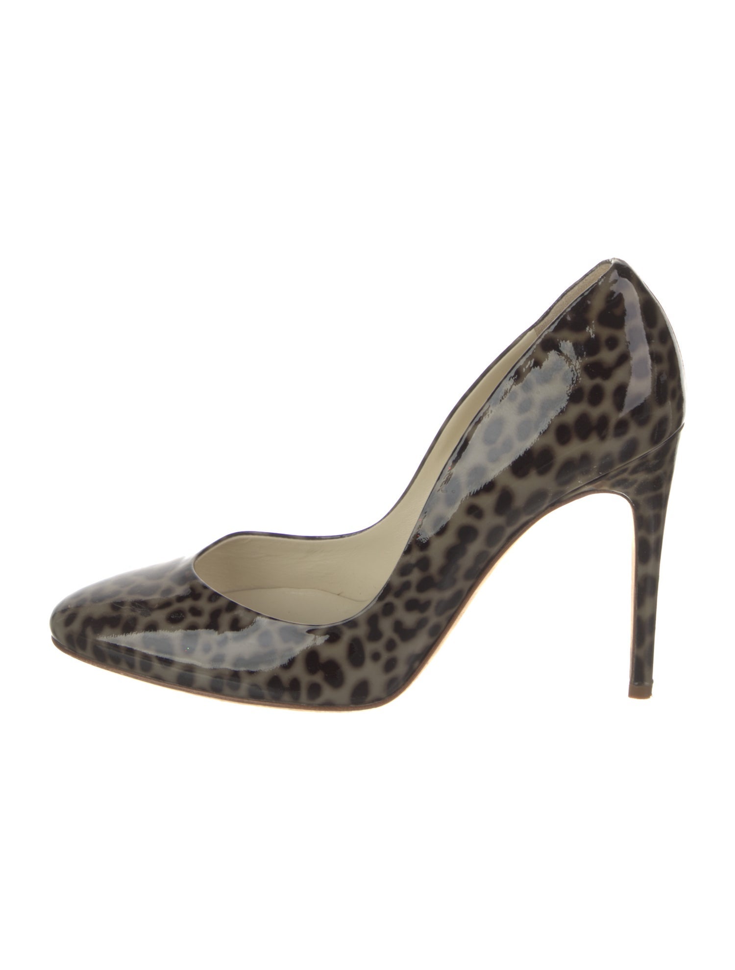 Rupert Sanderson Patent Leather Animal Print Pumps