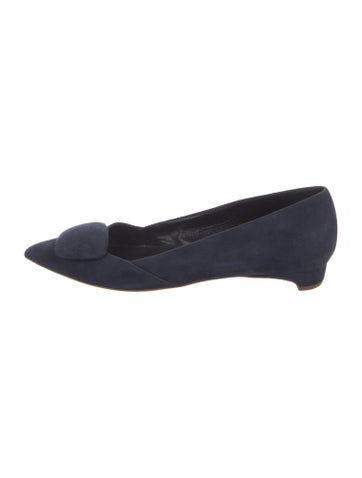 Pre-owned Rupert Sanderson Suede Flats In Blue