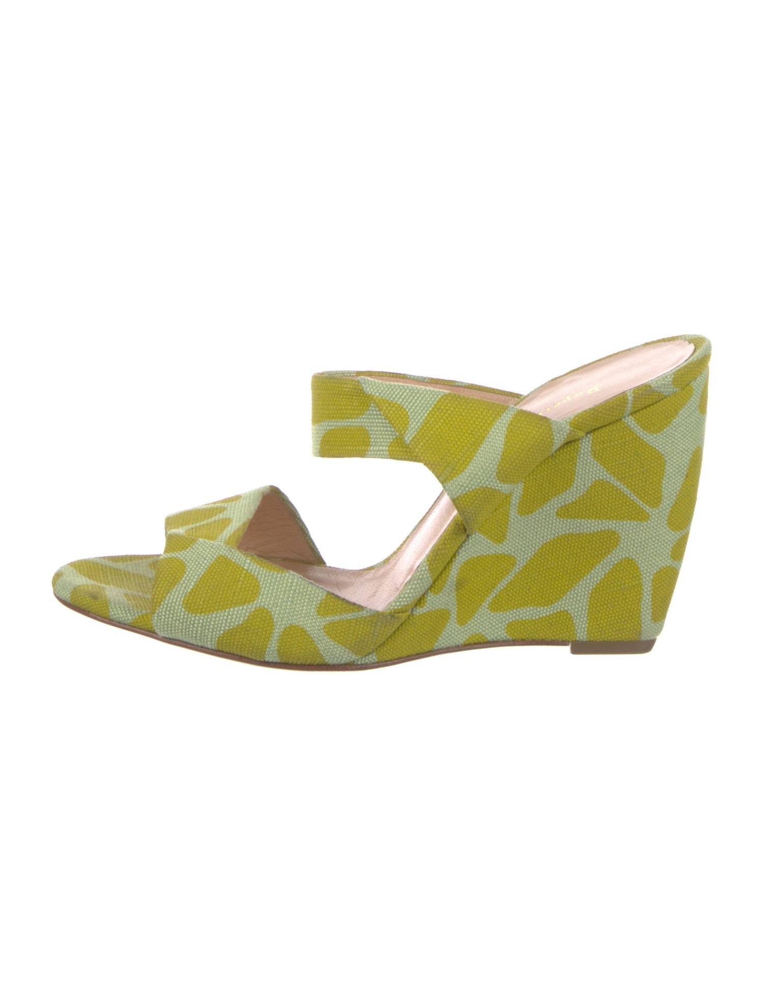 Rupert Sanderson Canvas Printed Mules