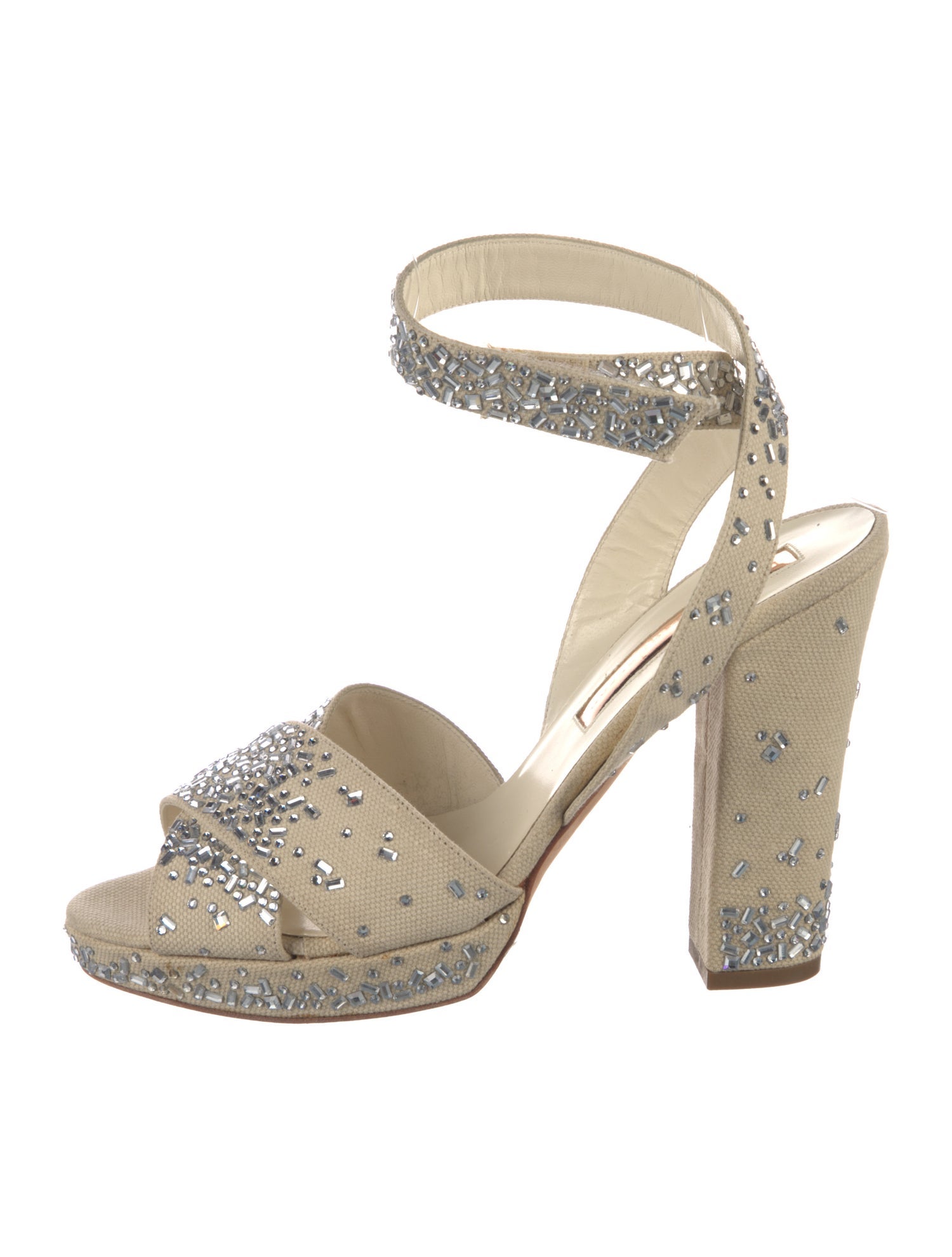 Rupert Sanderson Vintage Canvas D'Orsay Pumps