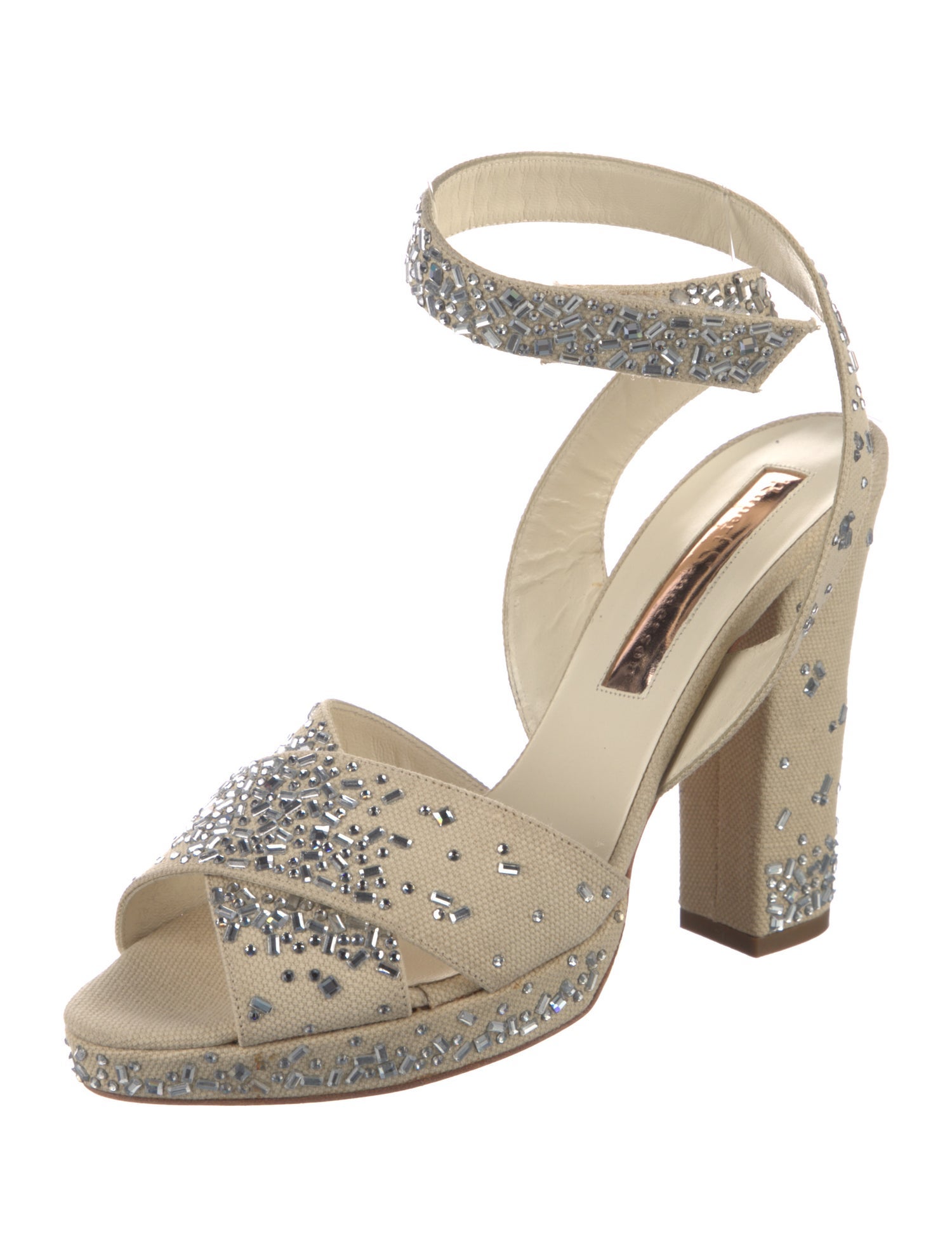 Rupert Sanderson Vintage Canvas D'Orsay Pumps