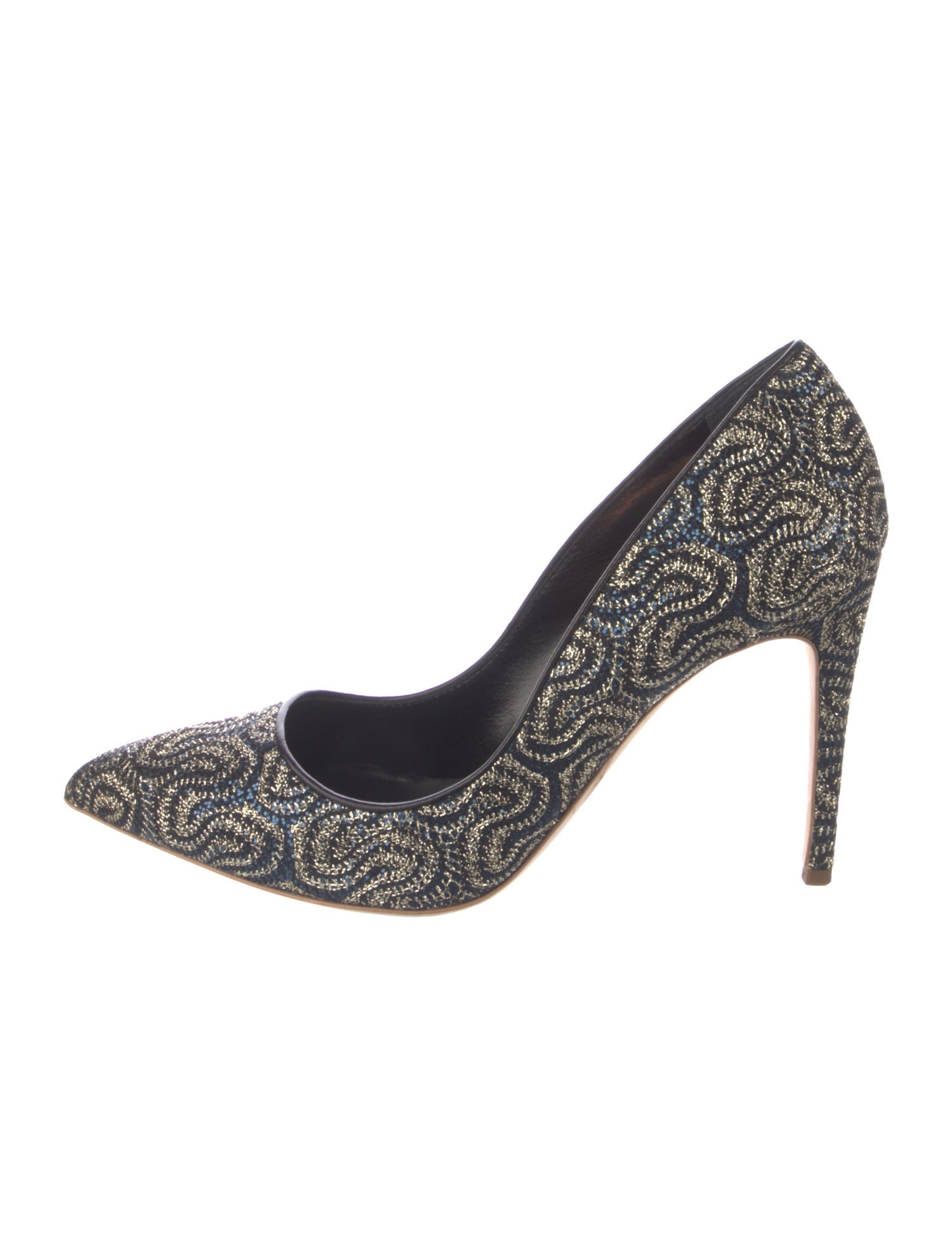 Rupert Sanderson Printed Glitter Accents Pumps