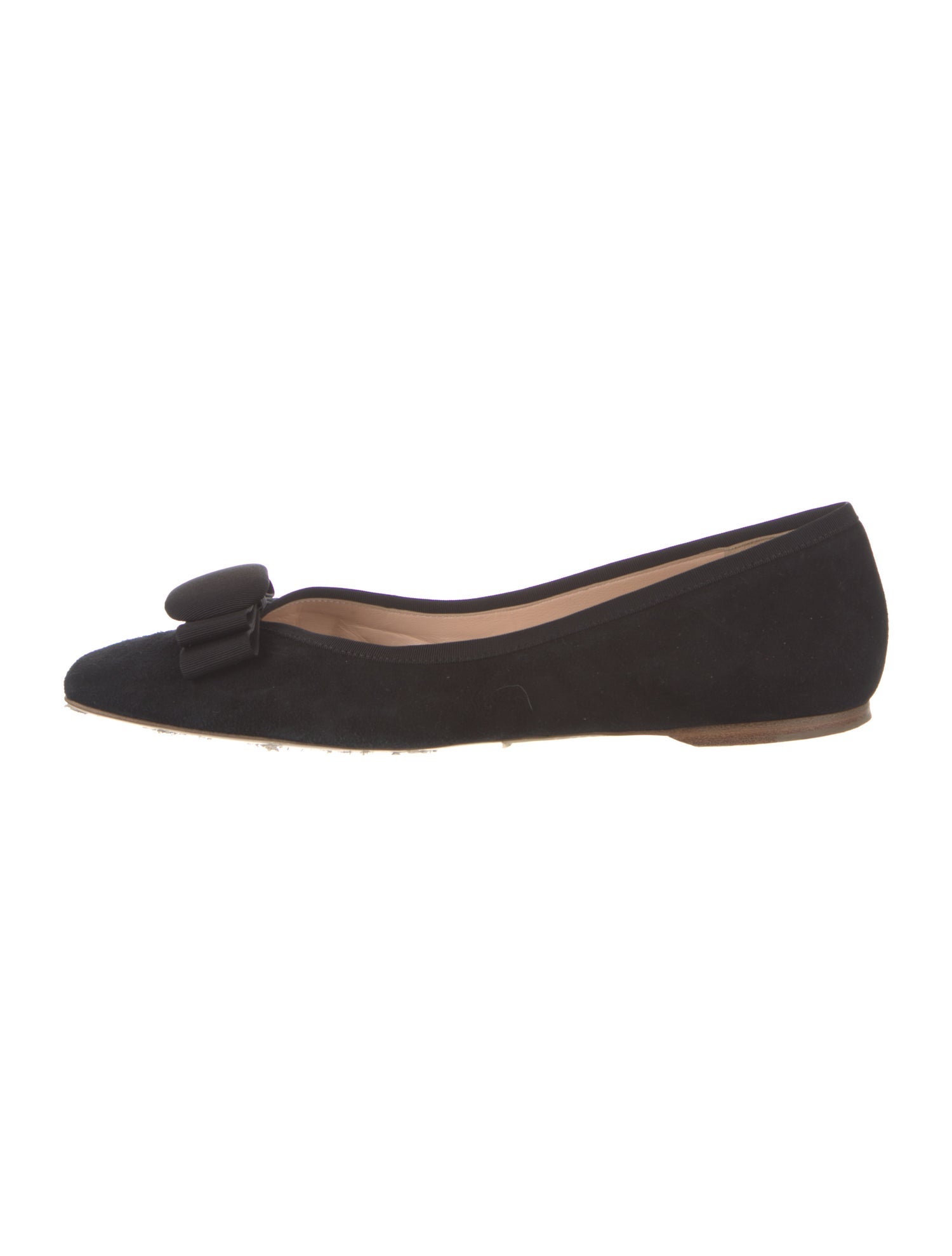 Rupert Sanderson Suede Bow Accents Ballet Flats