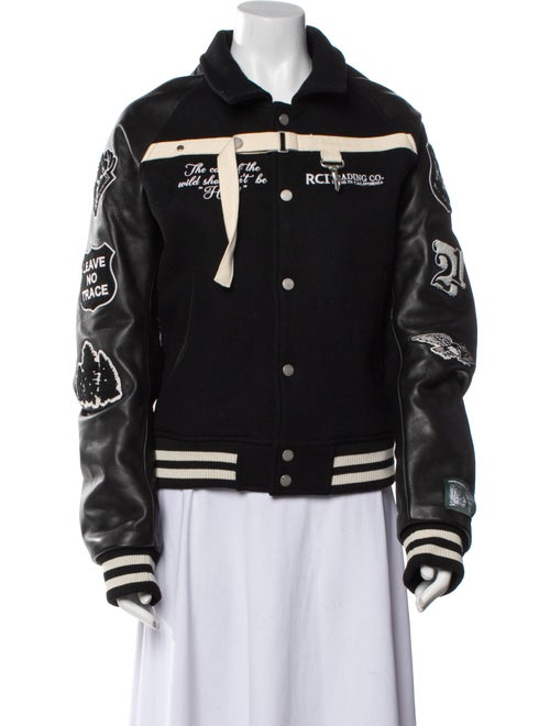 Reese Cooper Wool Graphic Print Bomber Jacket