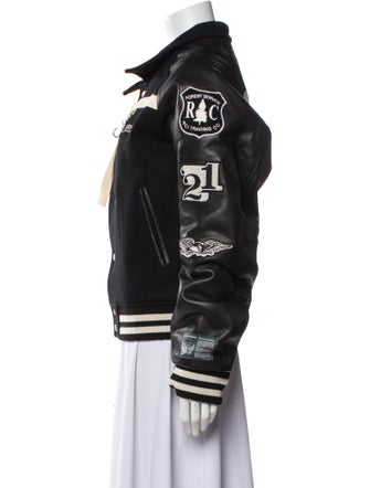 Reese Cooper Wool Graphic Print Bomber Jacket