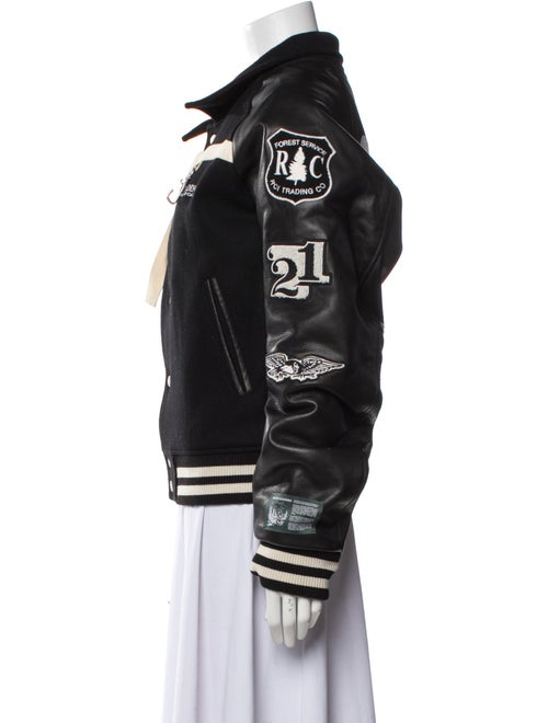 Reese Cooper Wool Graphic Print Bomber Jacket