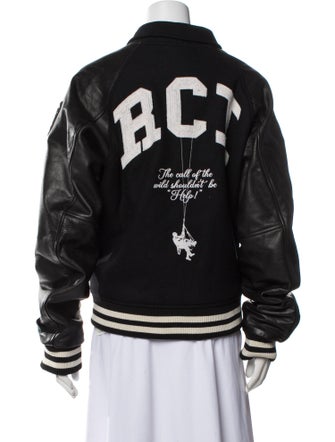 Reese Cooper Wool Graphic Print Bomber Jacket