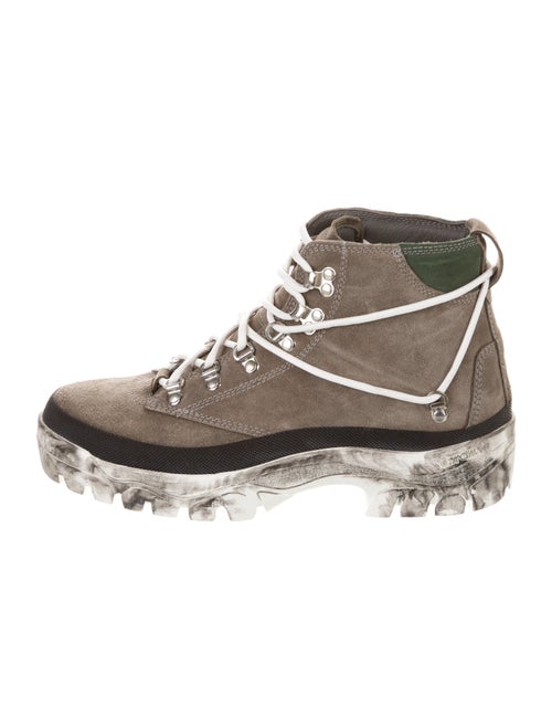 Reese Cooper Suede Colorblock Pattern Lace-Up Boots