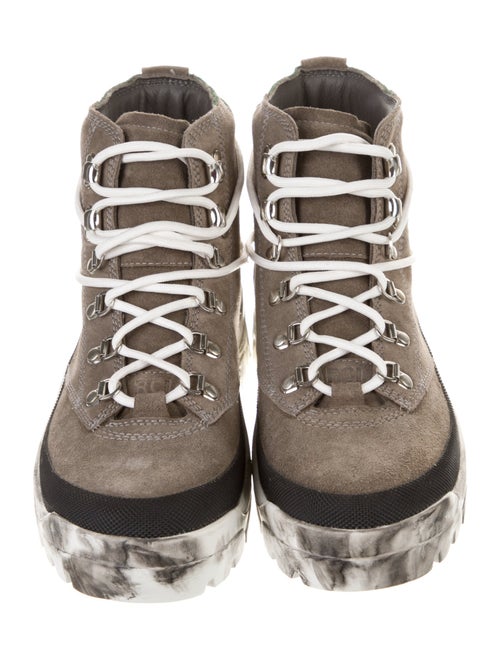 Reese Cooper Suede Colorblock Pattern Lace-Up Boots