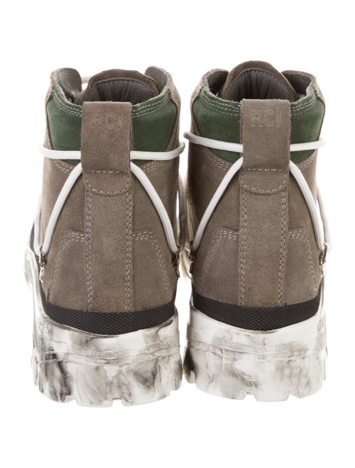 Reese Cooper Suede Colorblock Pattern Lace-Up Boots