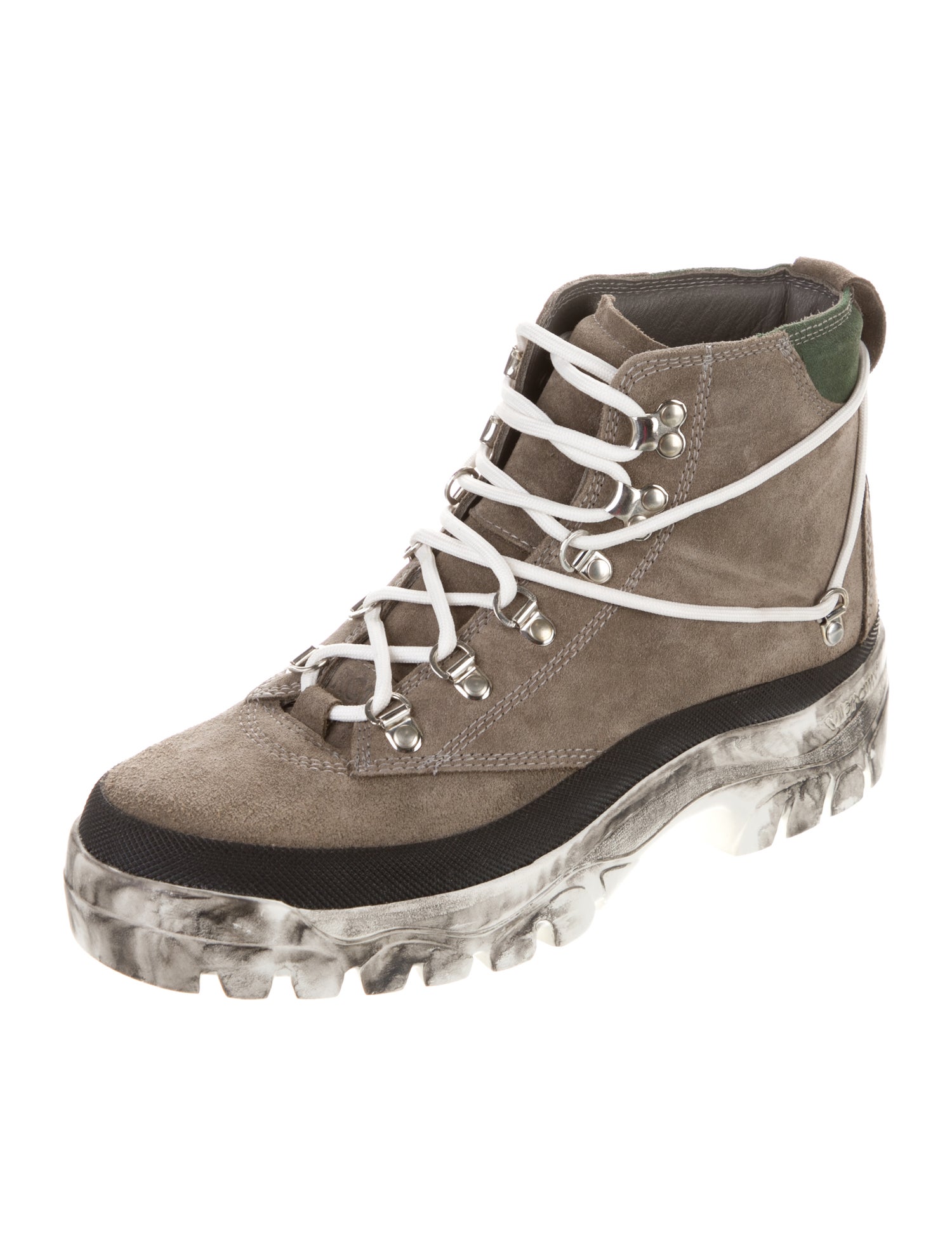 Reese Cooper Suede Colorblock Pattern Lace-Up Boots