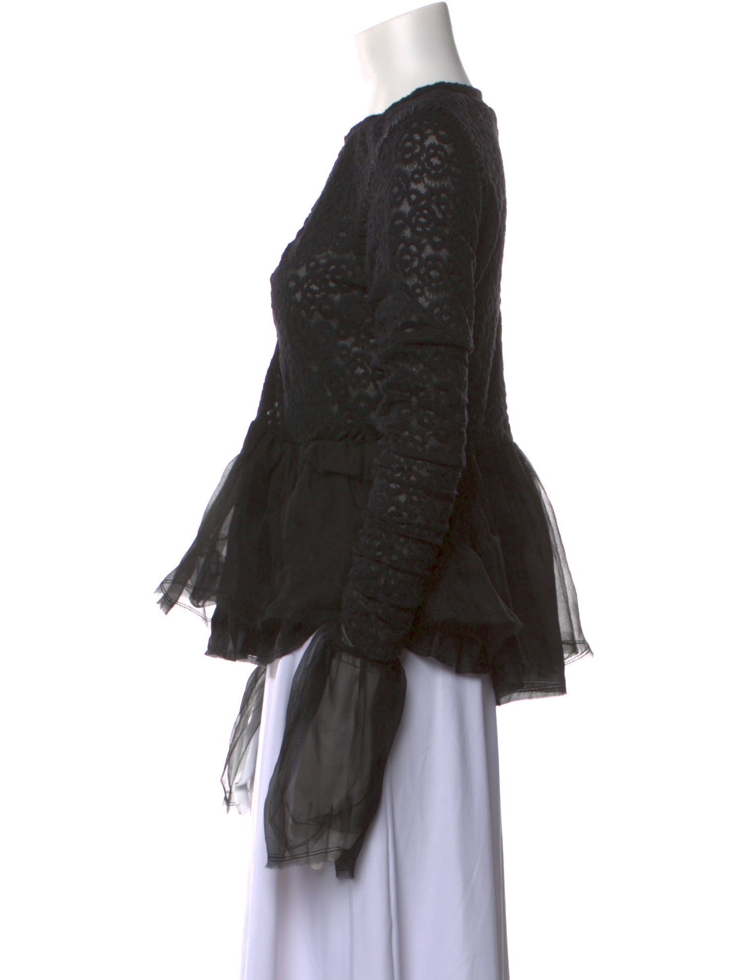 Renli Su Nylon Crew Neck Blouse