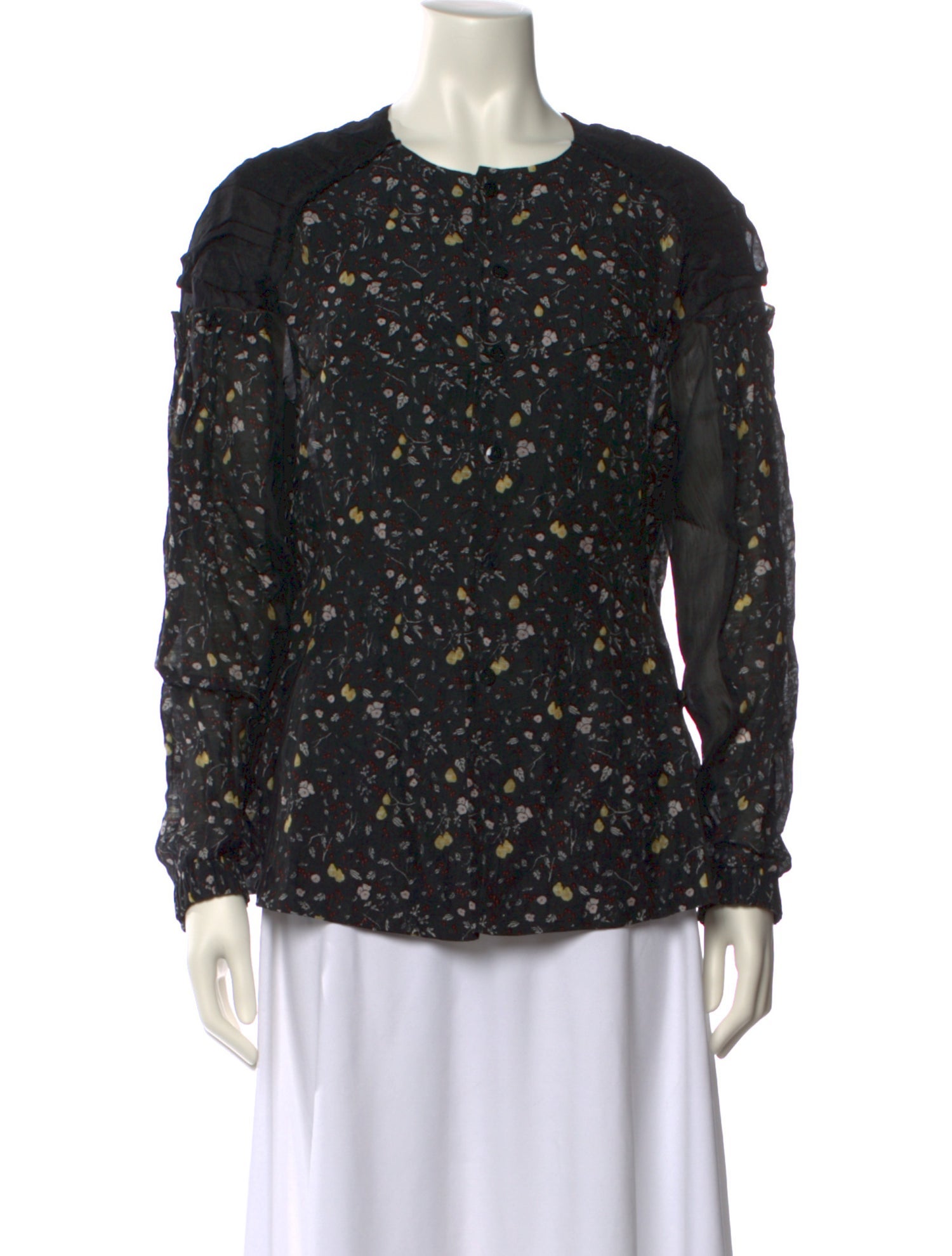 Renli Su Linen Floral Print Blouse