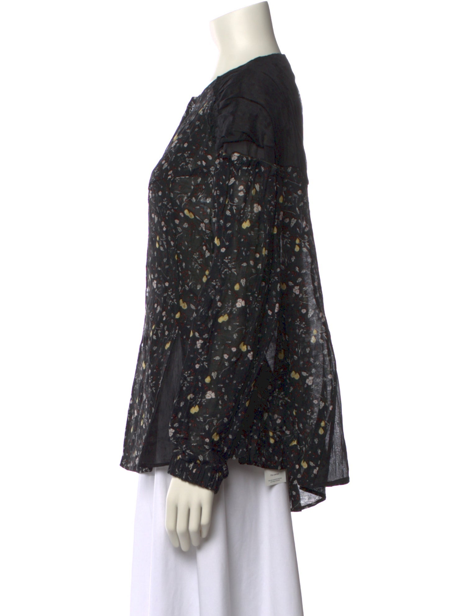 Renli Su Linen Floral Print Blouse