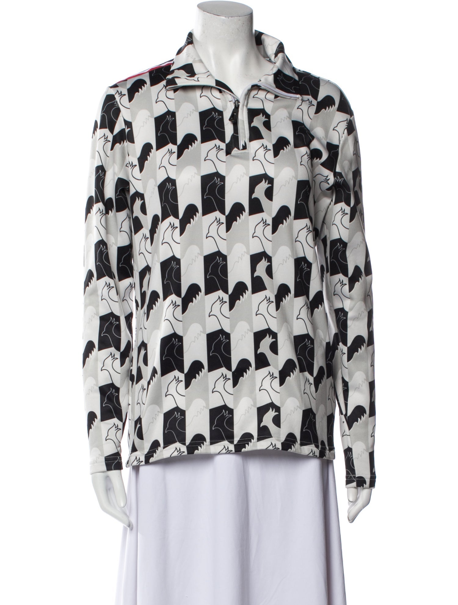 ROSSIGNOL Printed Long Sleeve Button-Up Top