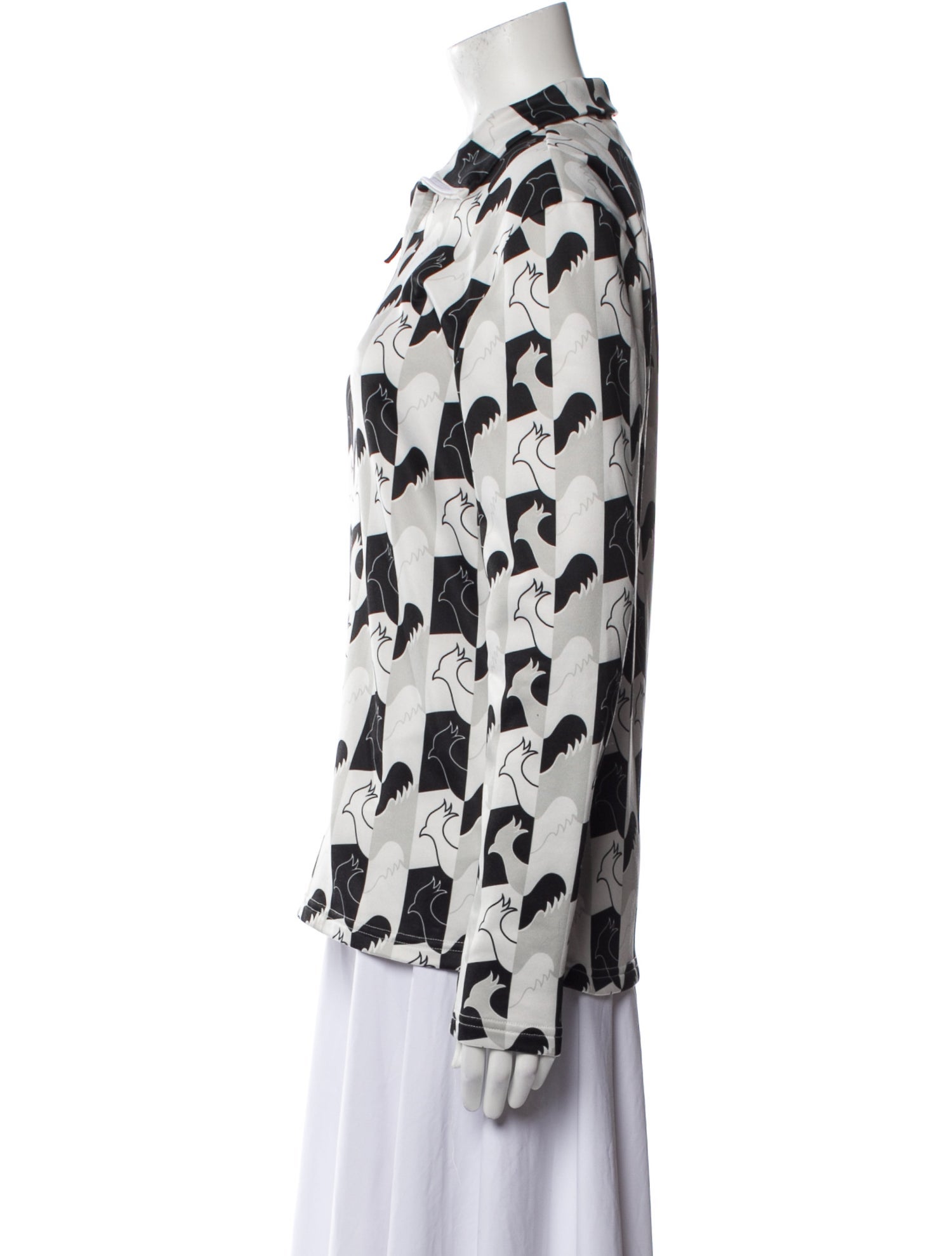 ROSSIGNOL Printed Long Sleeve Button-Up Top