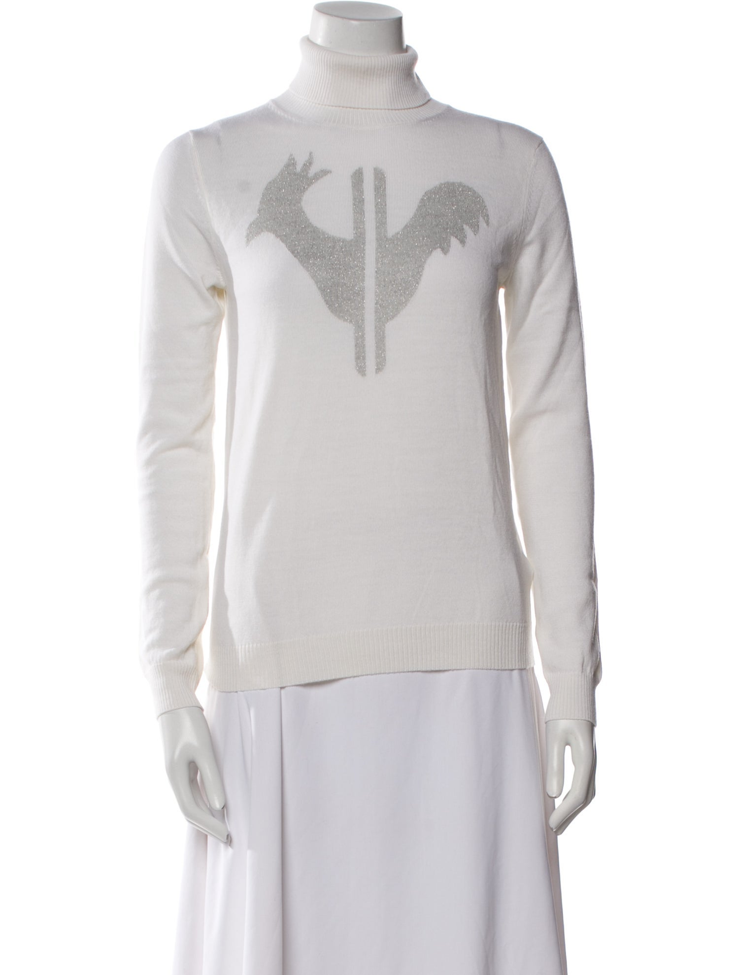 ROSSIGNOL Merino Wool Graphic Print Sweater w/ Tags