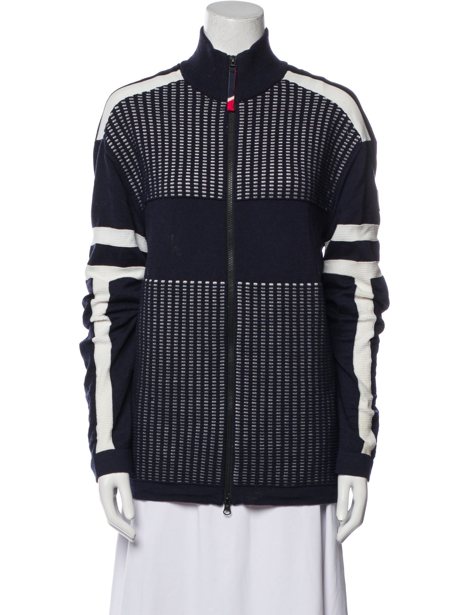 ROSSIGNOL Merino Wool Striped Bomber Jacket