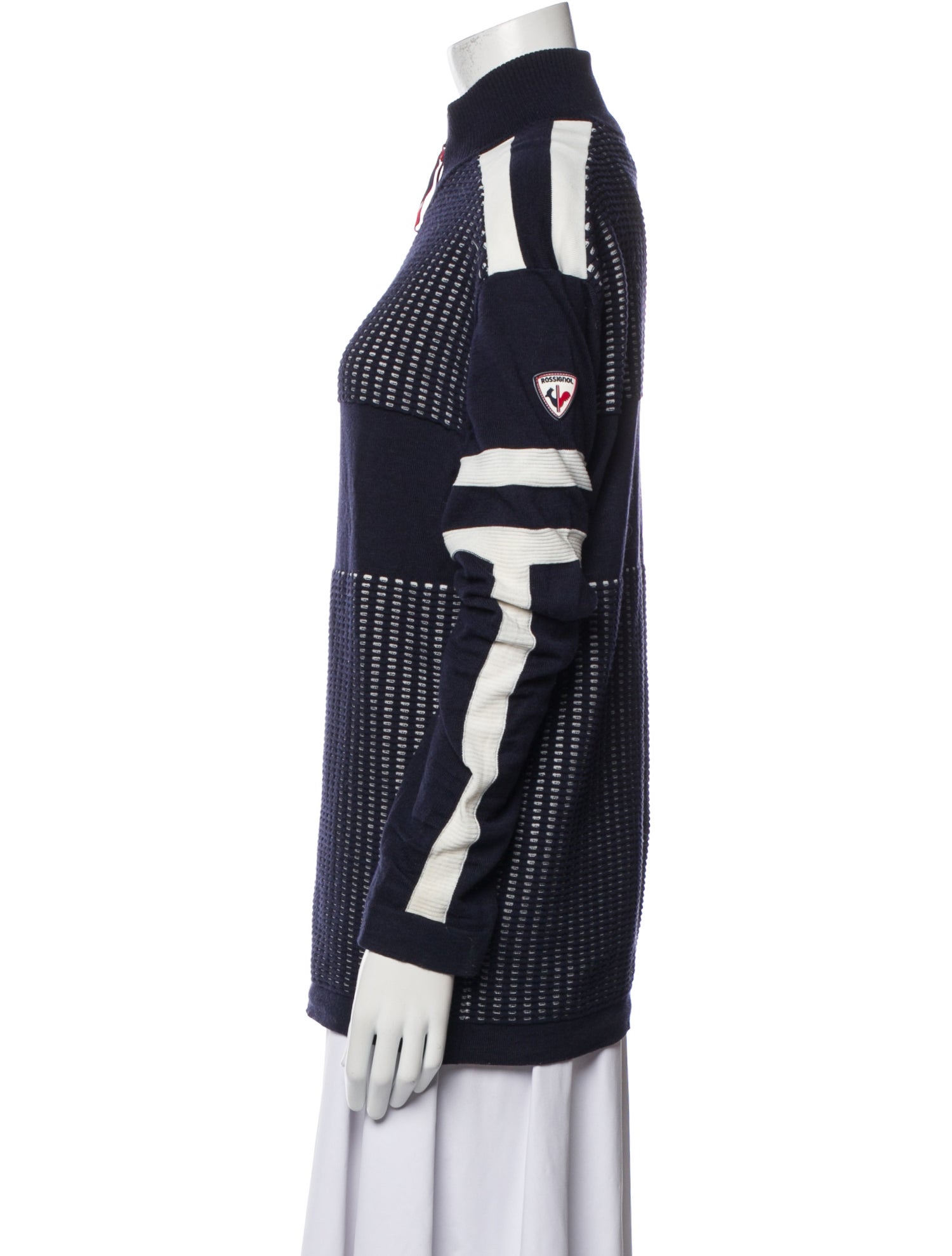 ROSSIGNOL Merino Wool Striped Bomber Jacket