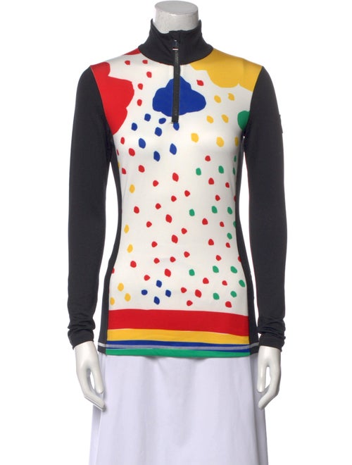 ROSSIGNOL Polka Dot Print Mock Neck Sweatshirt
