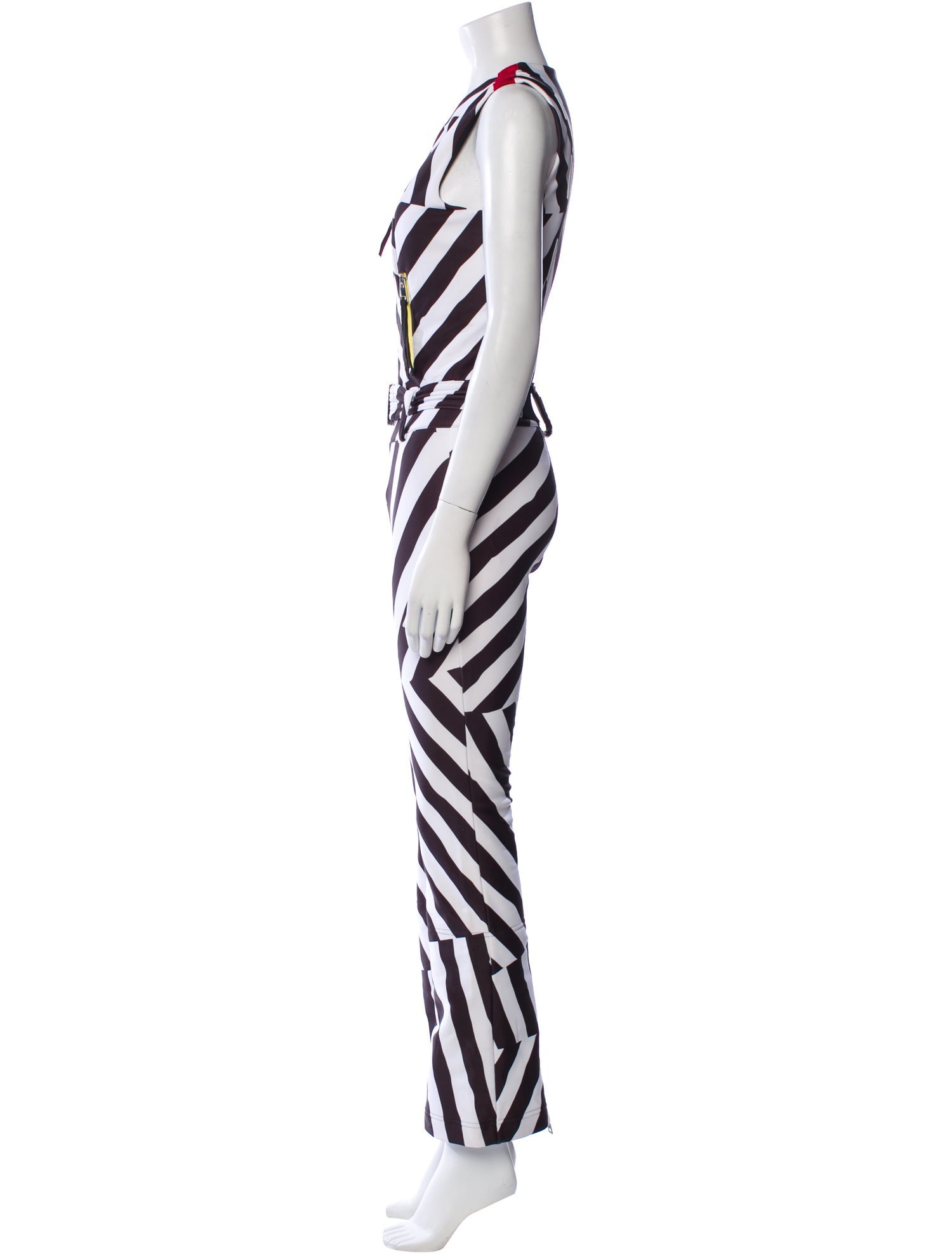 ROSSIGNOL Striped Scoop Neck Jumpsuit