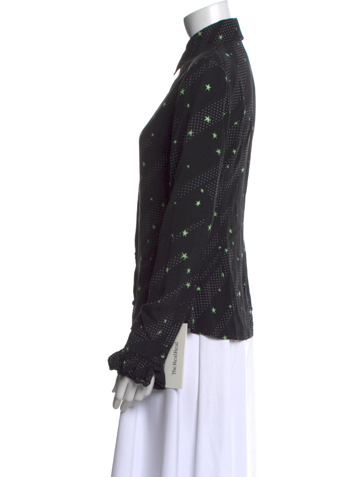 Rockins Silk Printed Button-Up Top