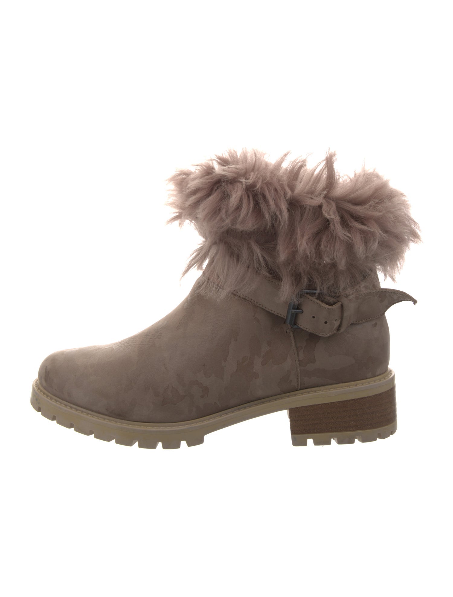 Ross & Snow Leather Fur Trim Rain Boots
