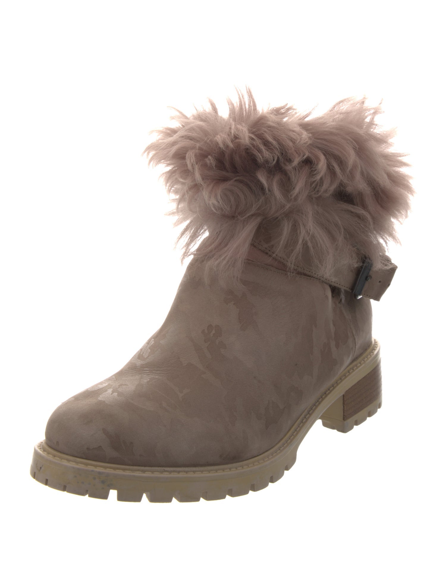 Ross & Snow Leather Fur Trim Rain Boots