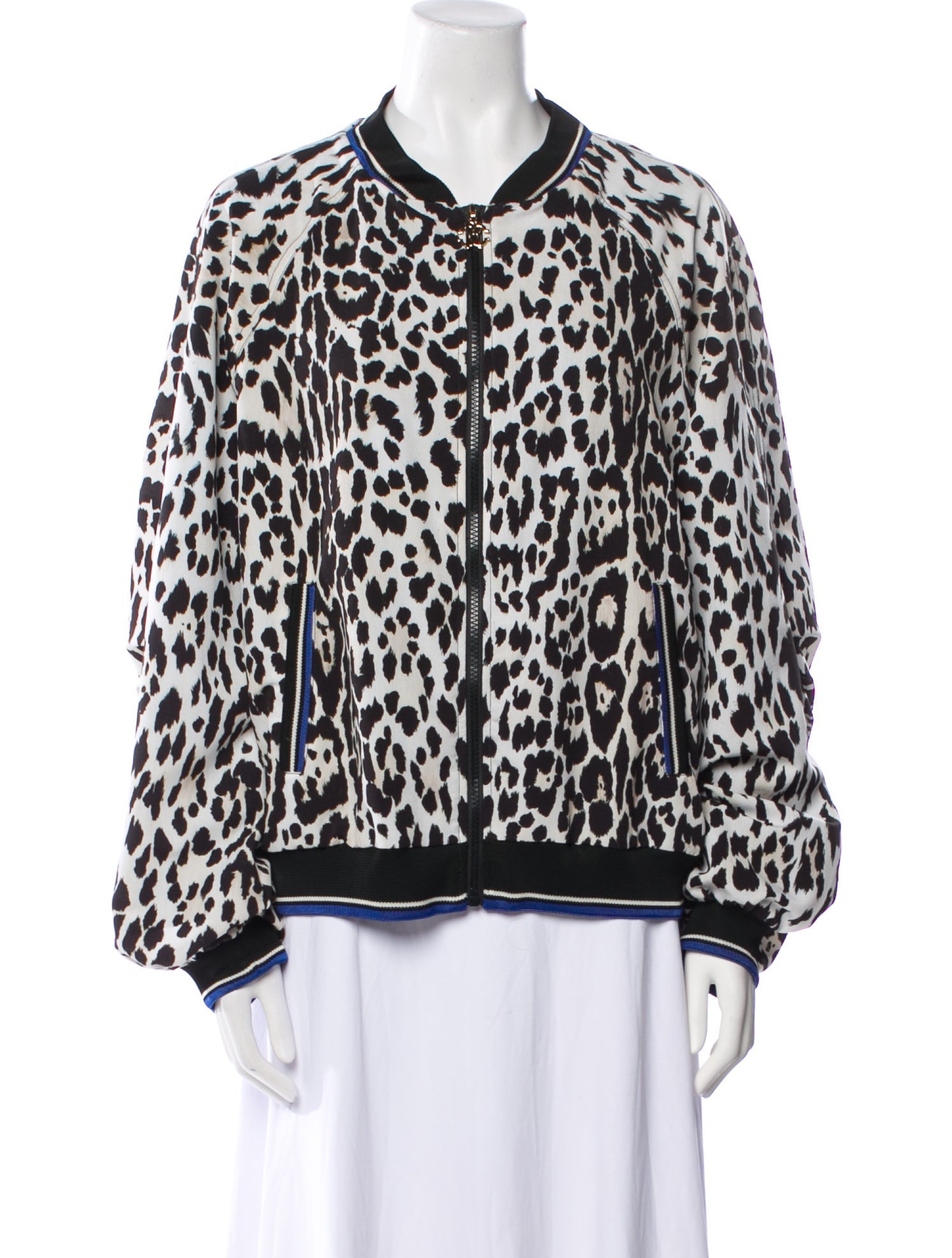 Roberto Cavalli Animal Print Bomber Jacket