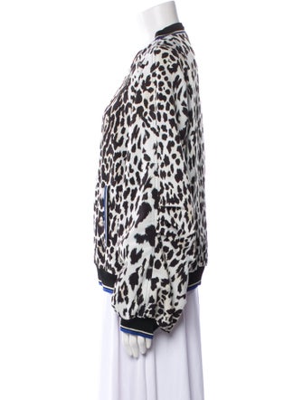 Roberto Cavalli Animal Print Bomber Jacket