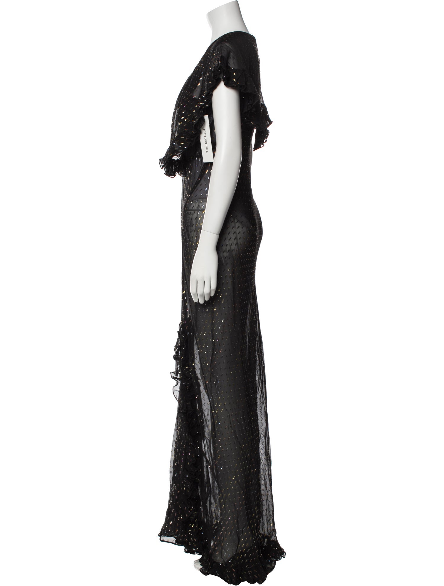 Rat & Boa Plunge Neckline Long Dress