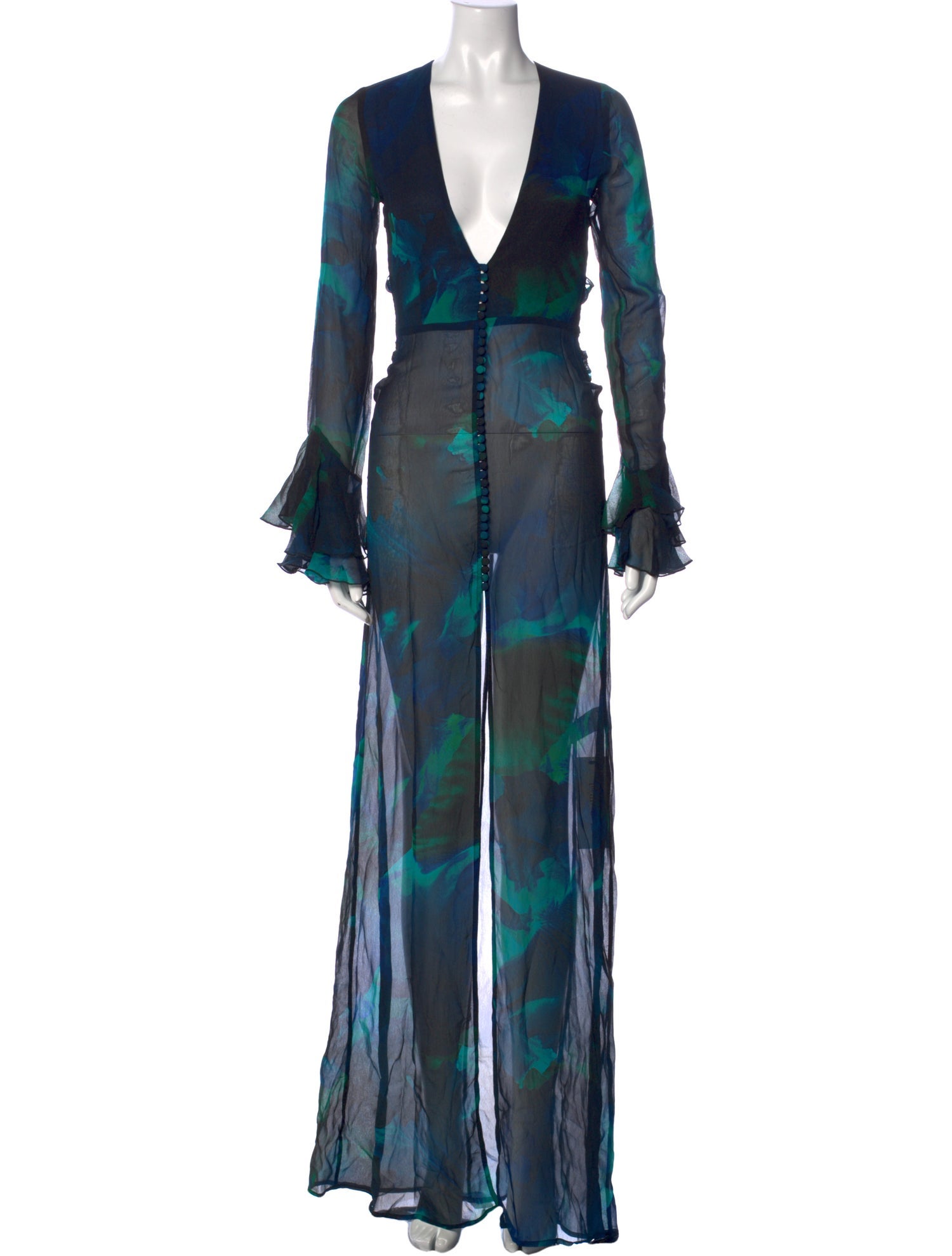 Rat & Boa Tie-Dye Print Long Dress