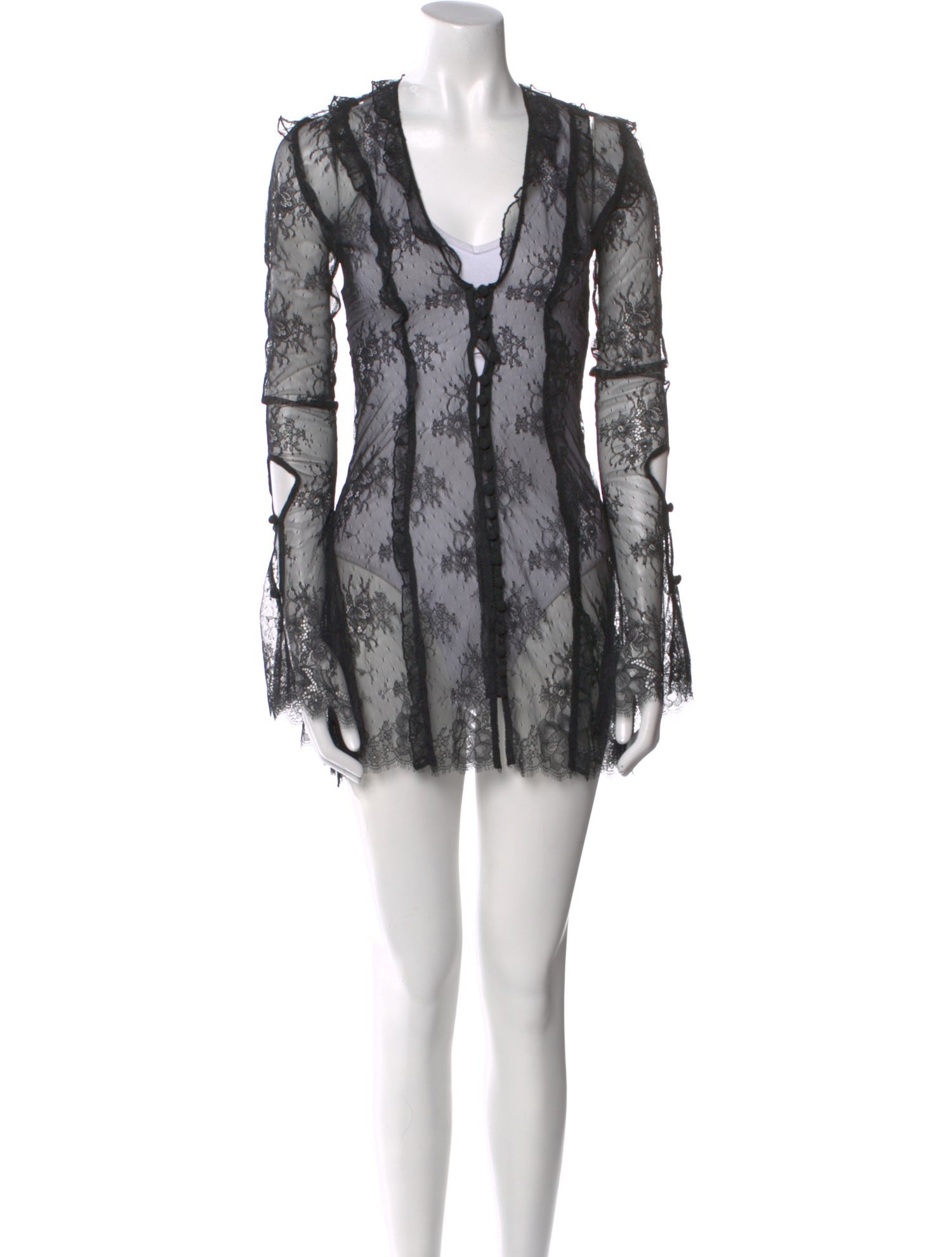 Rat & Boa Lace Pattern Mini Dress