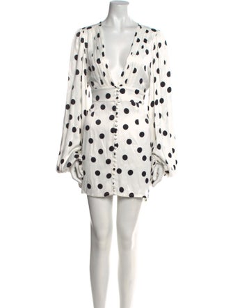 Rat & Boa Polka Dot Print Mini Dress