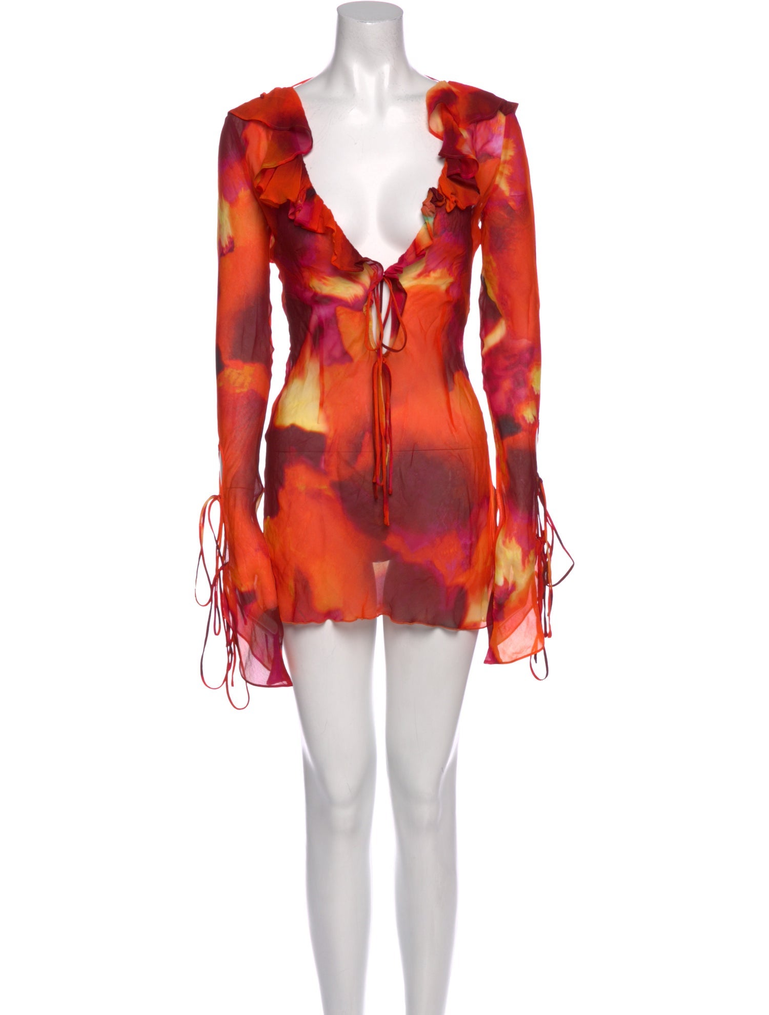 Rat & Boa Tie-Dye Print Mini Dress