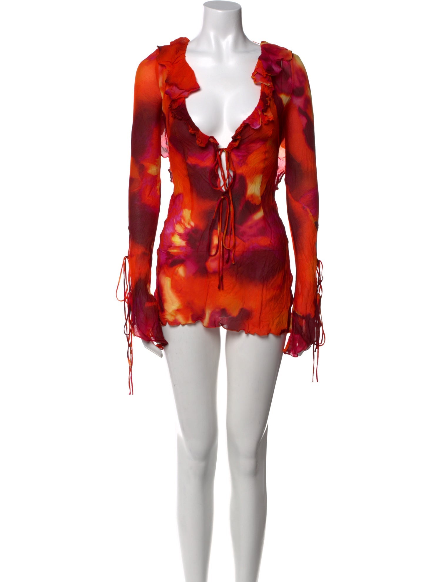 Rat & Boa Tie-Dye Print Mini Dress